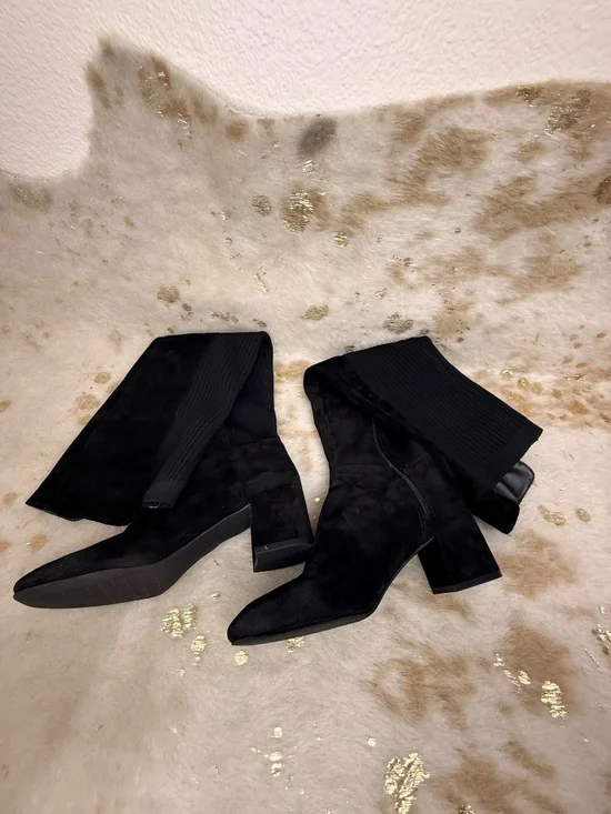 Kenneth Cole Over-The-Knee Boot Ellouise Excellent Women's Leather Suede Black 7 - Picture 3 of 8